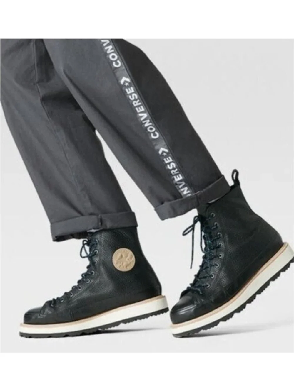 Converse Chuck Taylor Terrain Leather Boots Mens 8 Black High Top 162355C